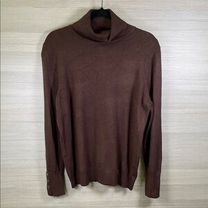 Joseph A Women's Chocolate Brown Turtleneck Sweater | Large